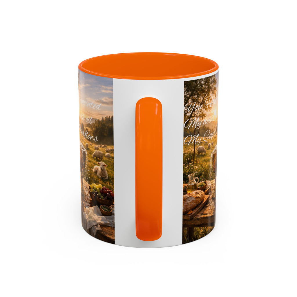 Psalm 23:5 Coffee Mug — Inspirational Christian Accent Mug with Scripture Landscape