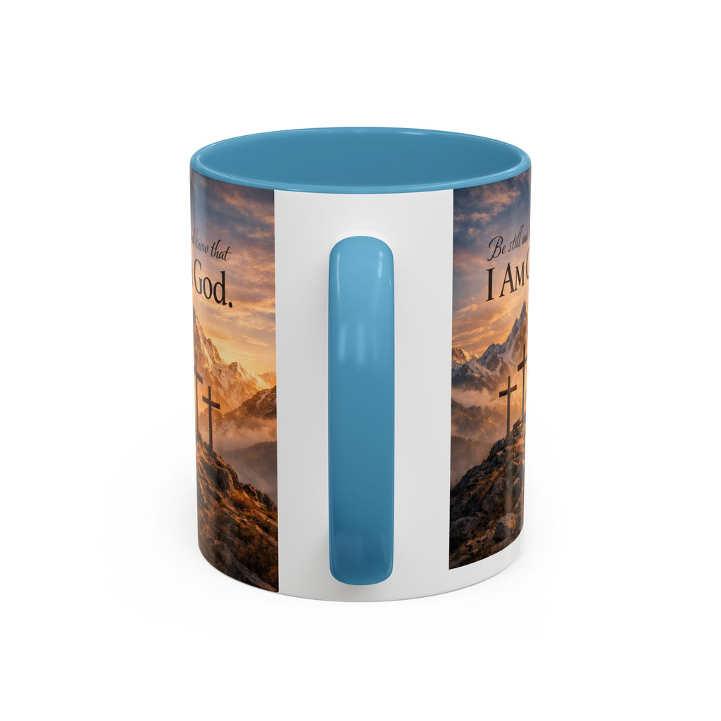Psalm 46:10 Coffee Mug — "Be Still and Know That I Am God" Inspirational Christian Accent Mug