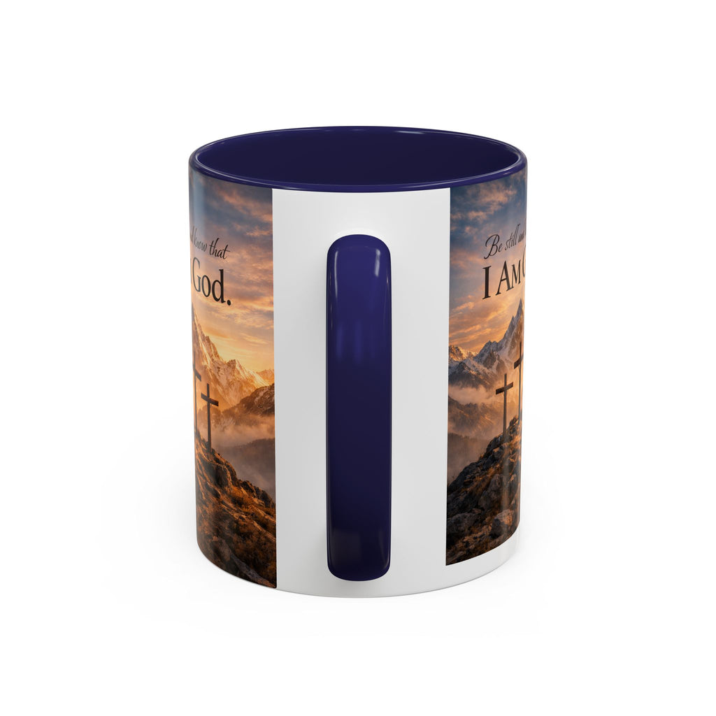 Psalm 46:10 Coffee Mug — "Be Still and Know That I Am God" Inspirational Christian Accent Mug