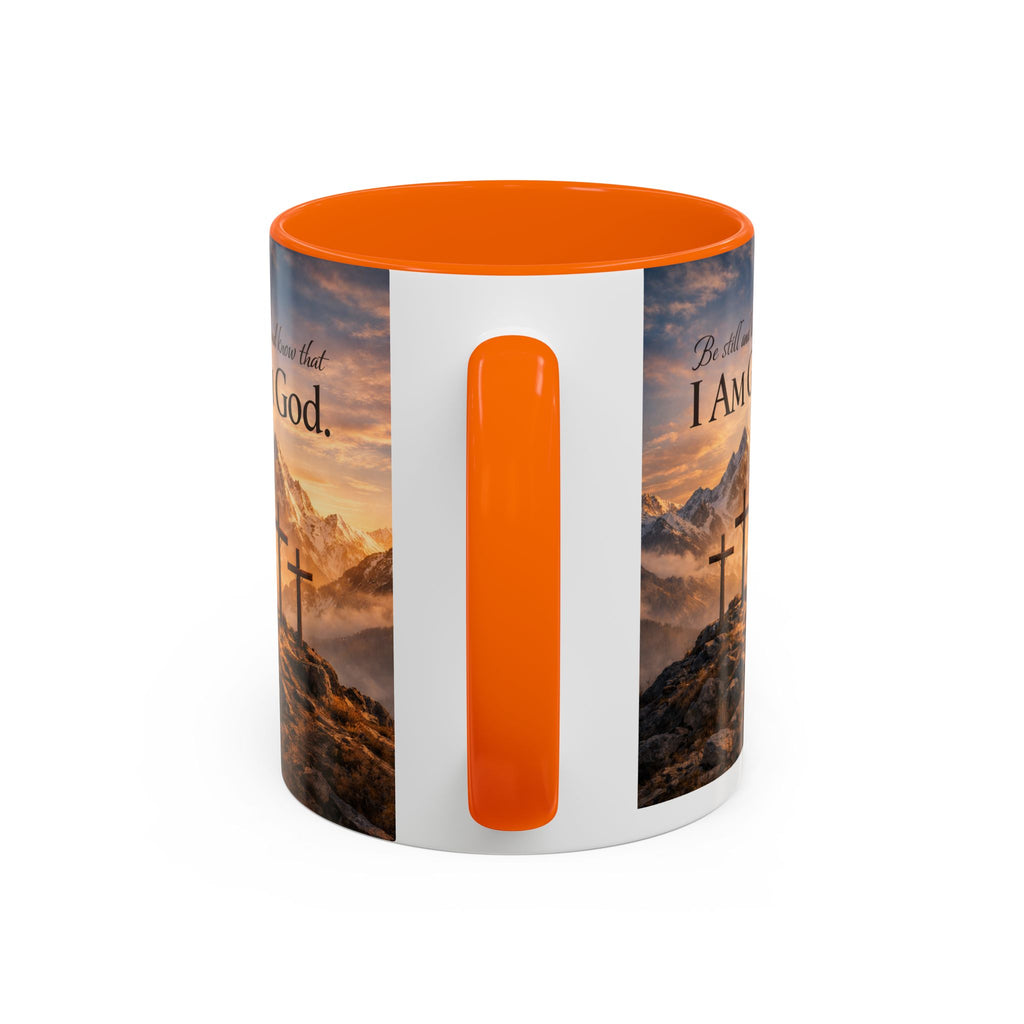 Psalm 46:10 Coffee Mug — "Be Still and Know That I Am God" Inspirational Christian Accent Mug