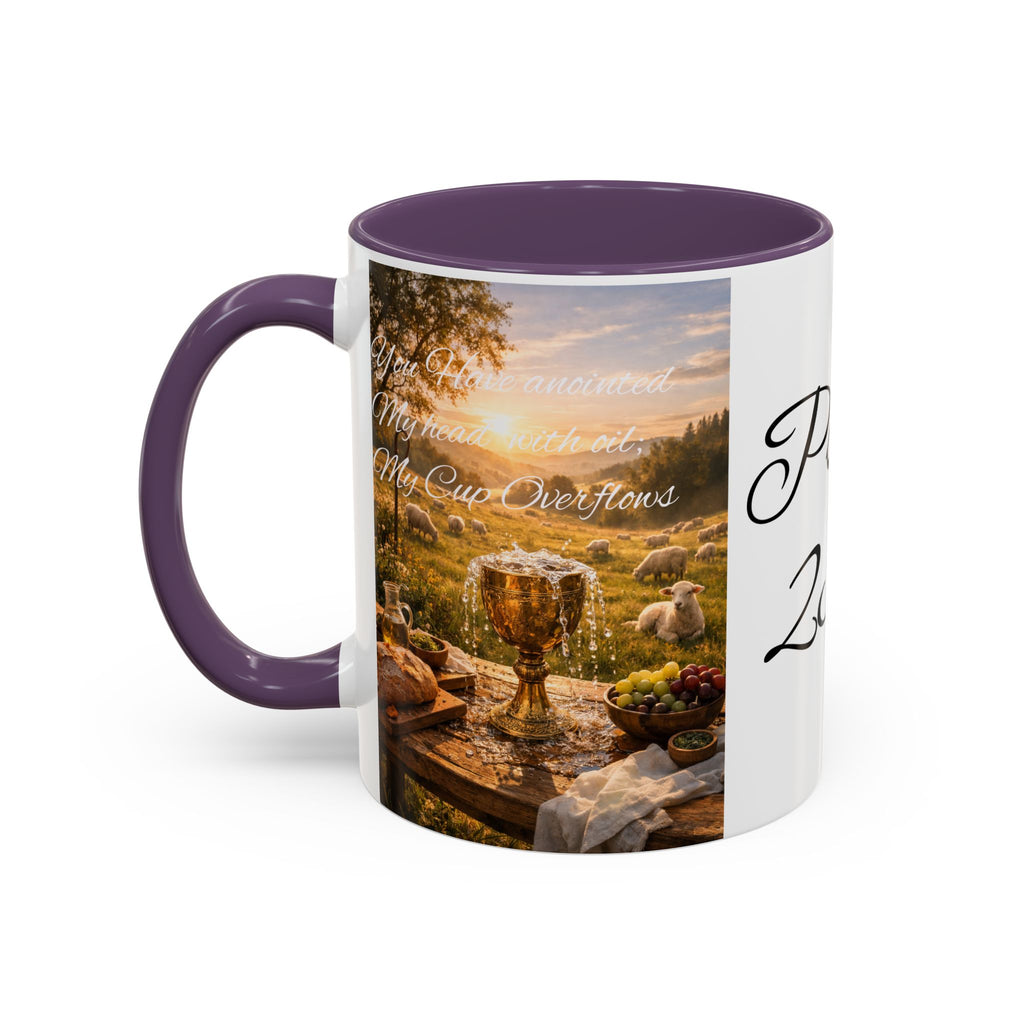 Psalm 23:5 Coffee Mug — Inspirational Christian Accent Mug with Scripture Landscape