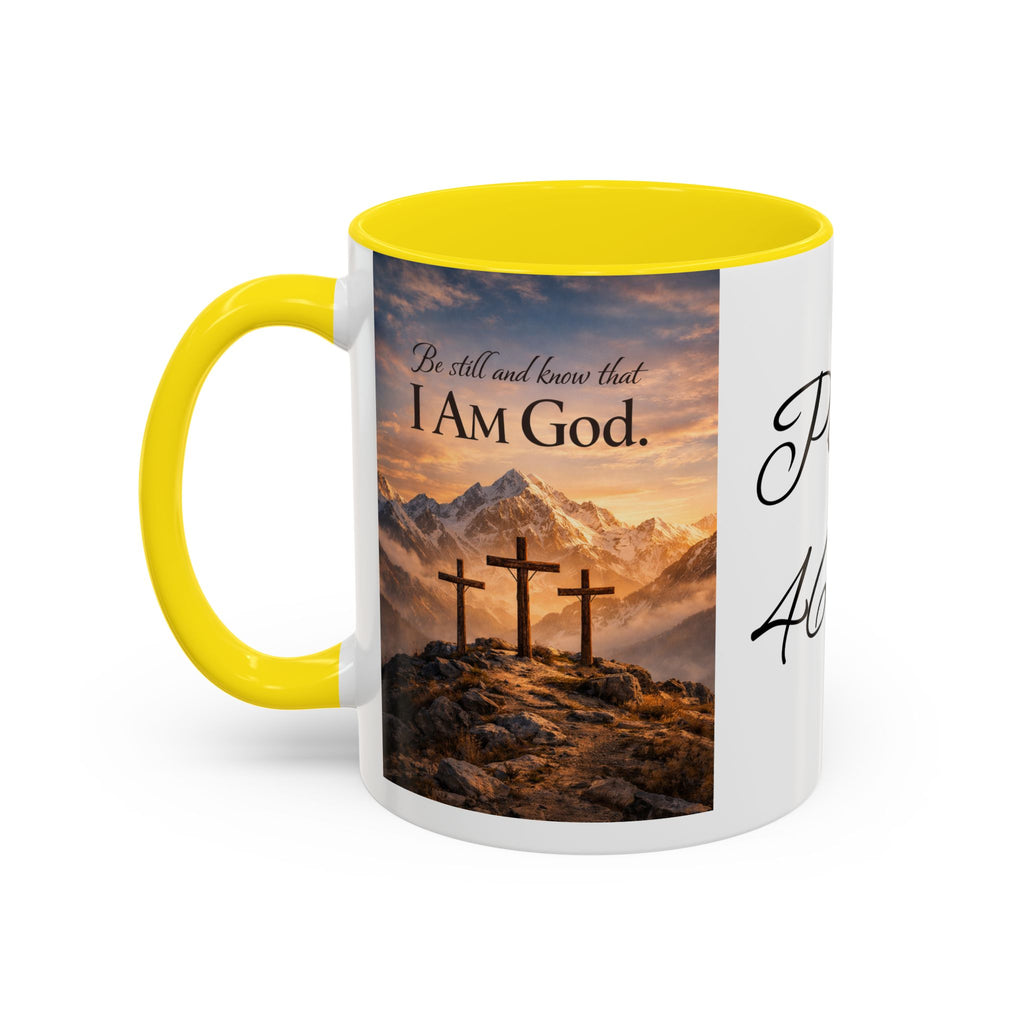 Psalm 46:10 Coffee Mug — "Be Still and Know That I Am God" Inspirational Christian Accent Mug