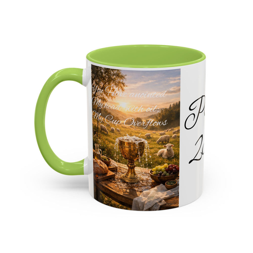 Psalm 23:5 Coffee Mug — Inspirational Christian Accent Mug with Scripture Landscape