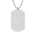 John 3:16 Silver Dog Tag Necklace — Custom Engraved Military-Style ID Pendant