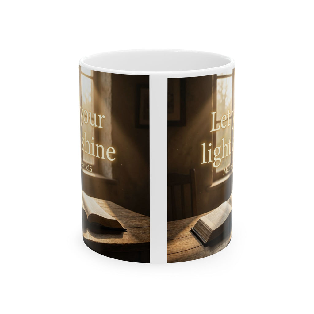 Inspirational Ceramic Mug — "Let Your Light Shine" Coffee Cup (11oz, 15oz)