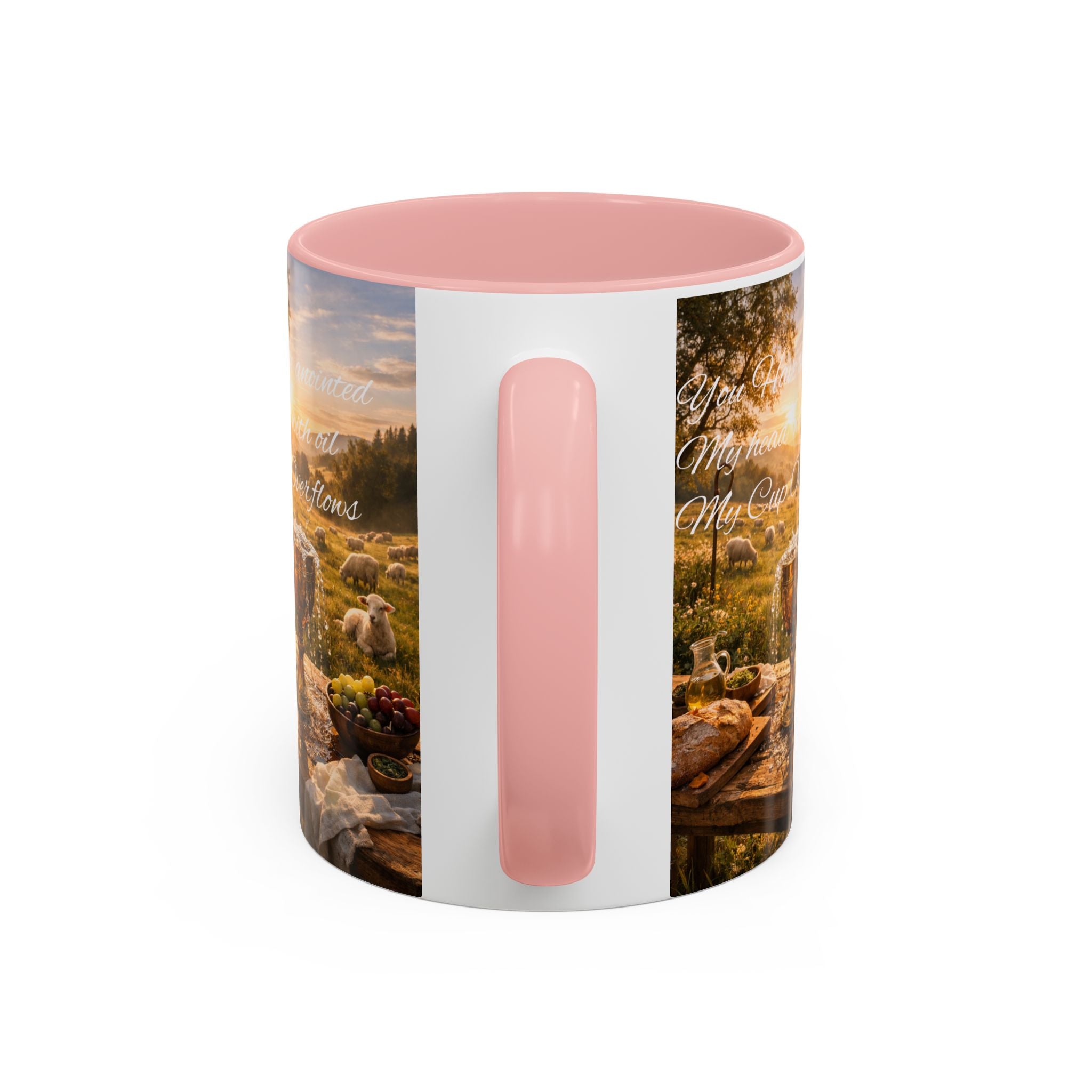 Psalm 23:5 Coffee Mug — Inspirational Christian Accent Mug with Scripture Landscape