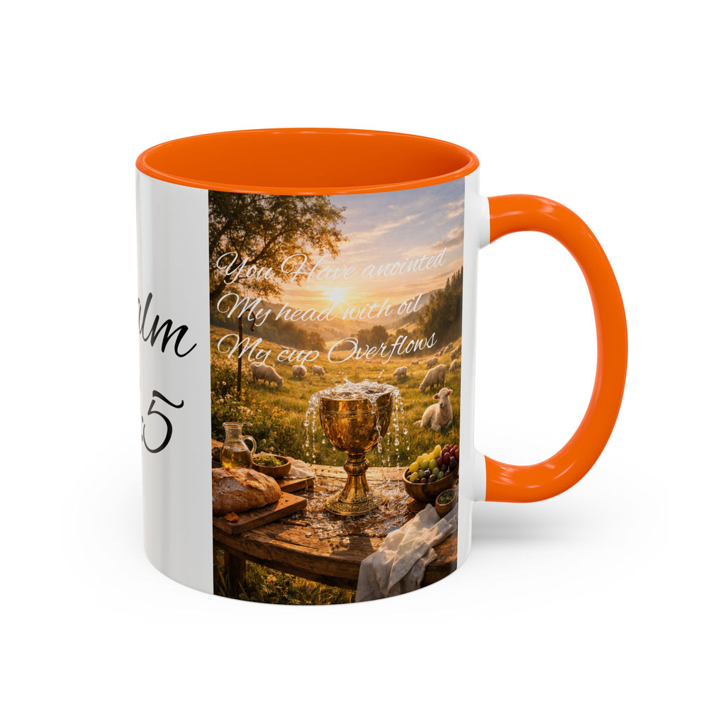 Psalm 23:5 Coffee Mug — Inspirational Christian Accent Mug with Scripture Landscape