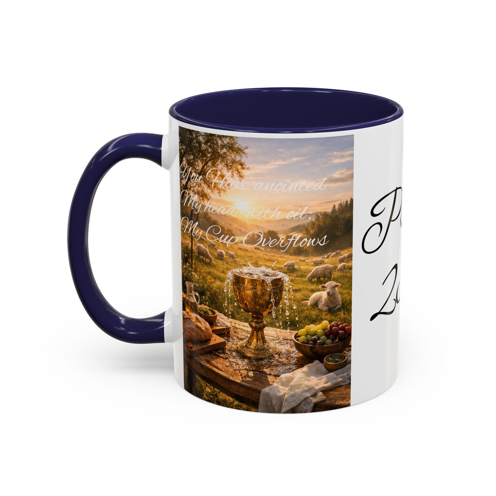 Psalm 23:5 Coffee Mug — Inspirational Christian Accent Mug with Scripture Landscape