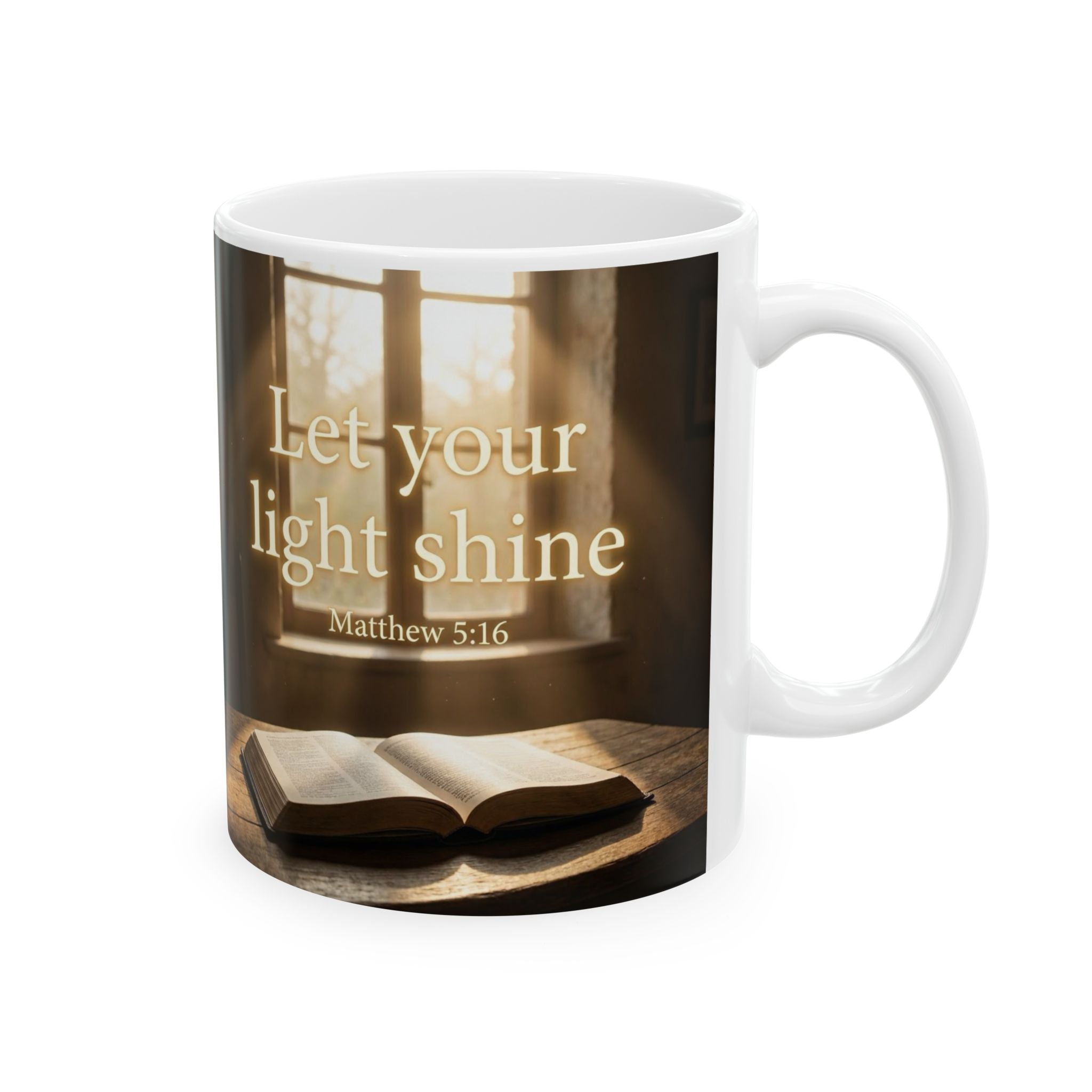 Inspirational Ceramic Mug — "Let Your Light Shine" Coffee Cup (11oz, 15oz)