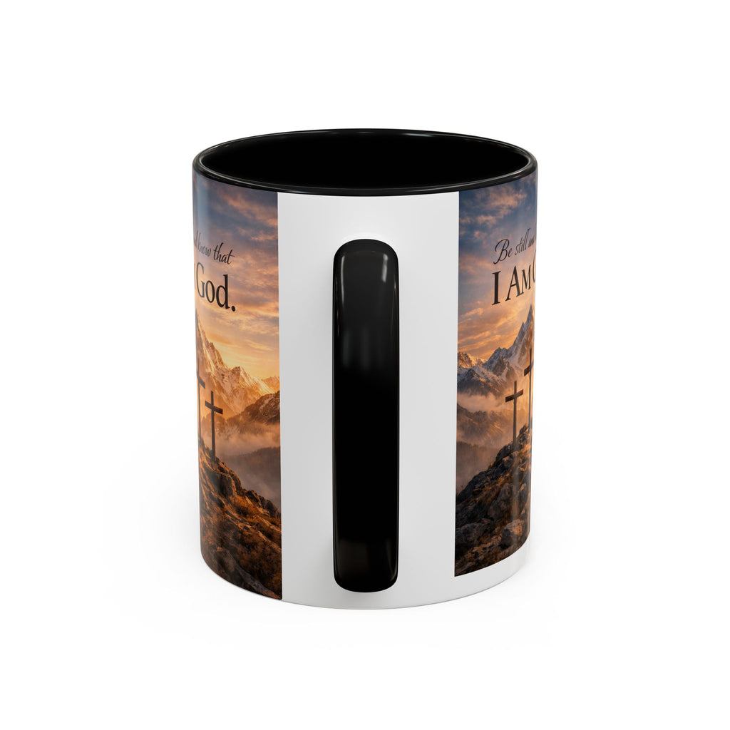 Psalm 46:10 Coffee Mug — "Be Still and Know That I Am God" Inspirational Christian Accent Mug