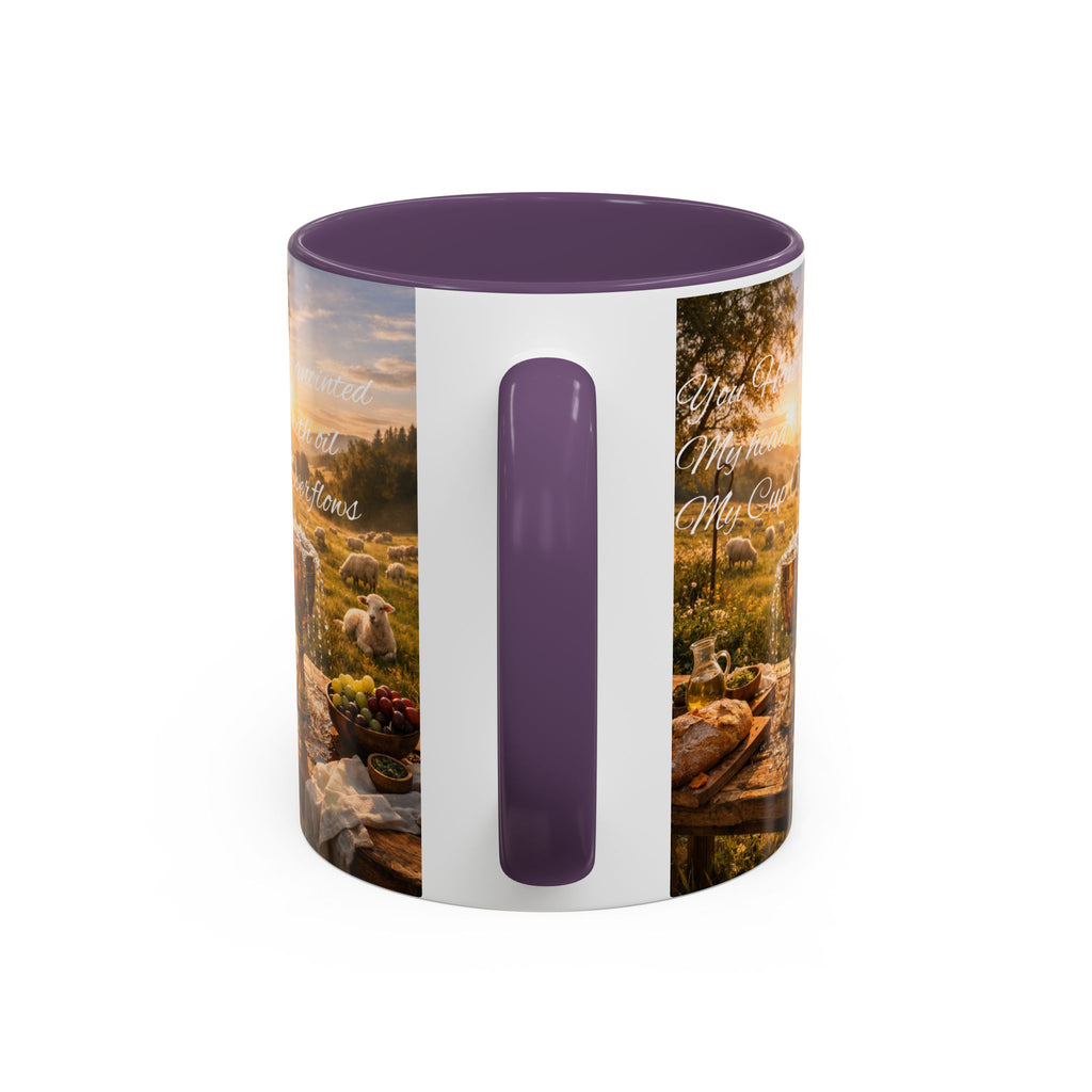 Psalm 23:5 Coffee Mug — Inspirational Christian Accent Mug with Scripture Landscape