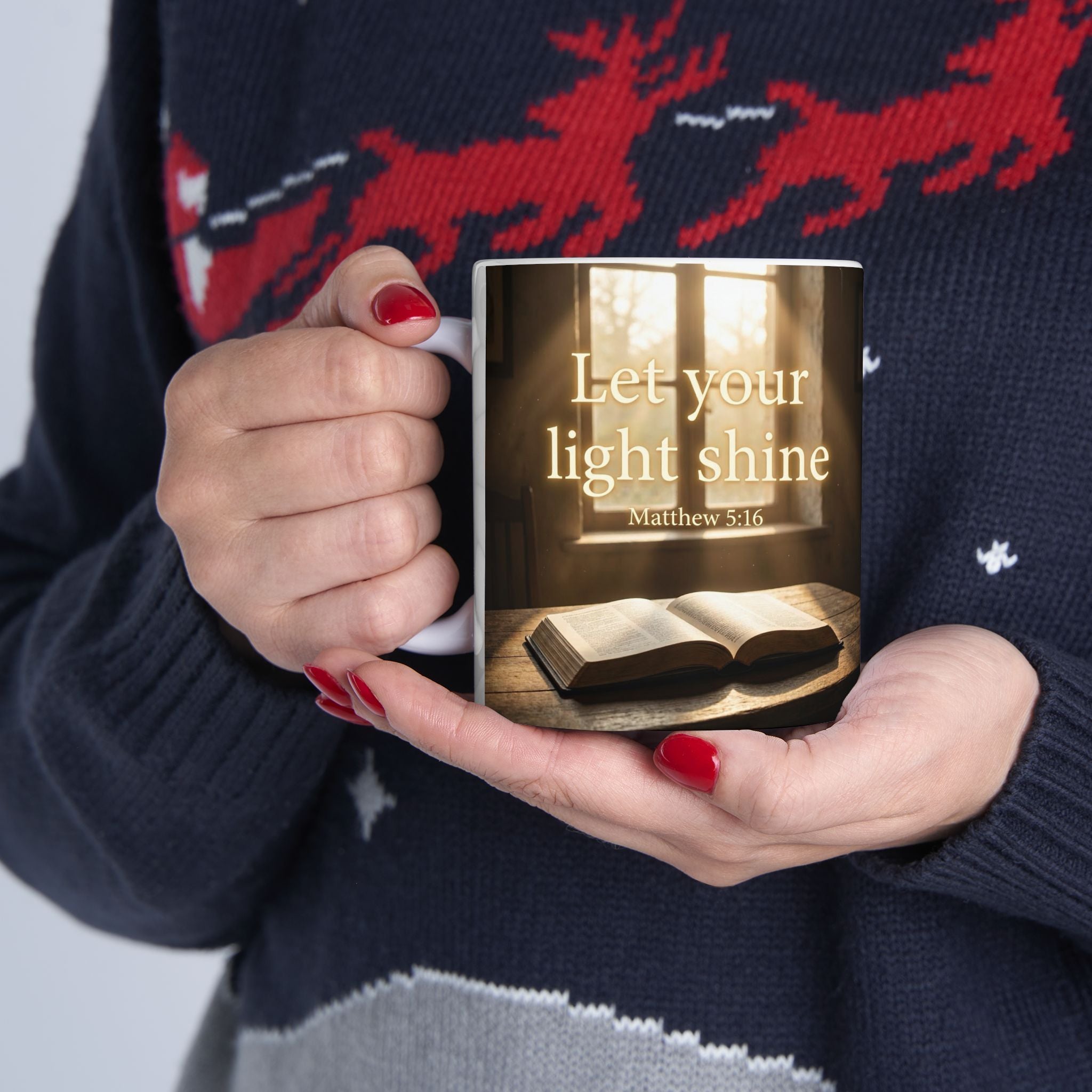 Inspirational Ceramic Mug — "Let Your Light Shine" Coffee Cup (11oz, 15oz)