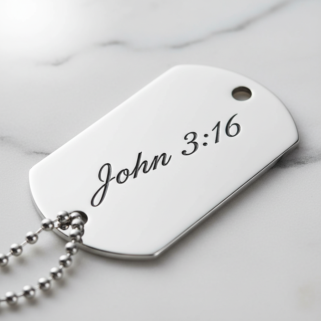 Dog Tag Necklace Close-up