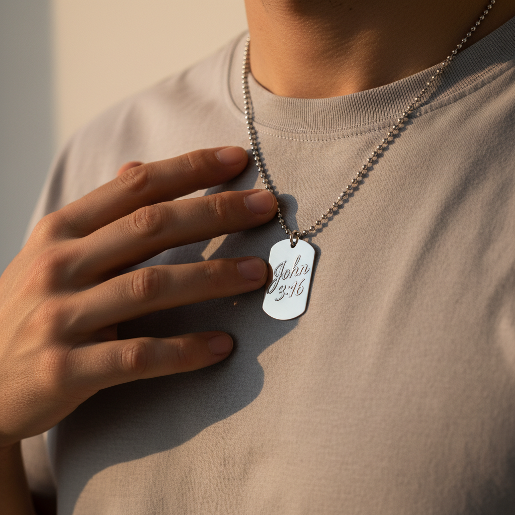 Dog Tag Necklace Lifestyle