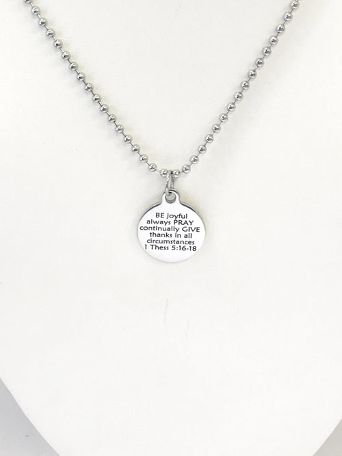 BE PRAY GIVE Necklace – 1 Thessalonians 5:16-18 Christian Scripture Jewelry