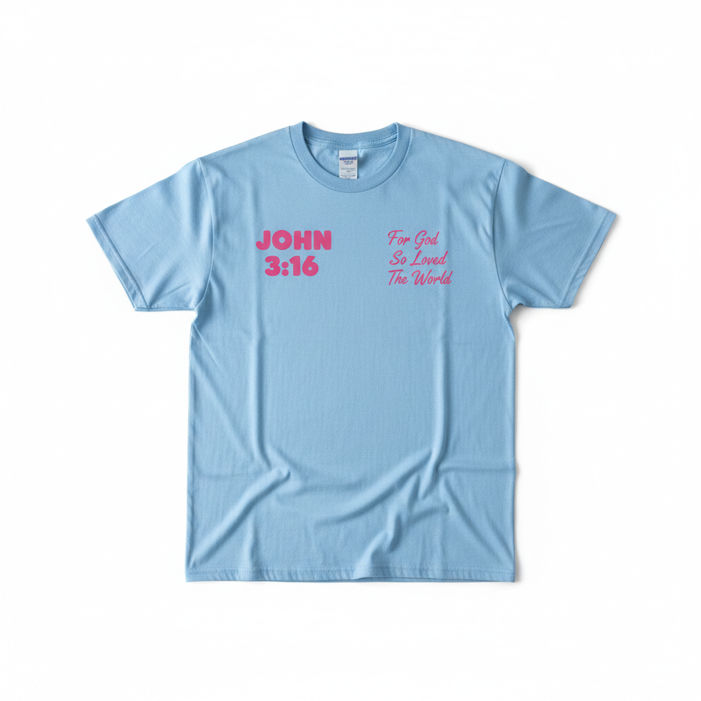 John 3:16 T-Shirt Flat Lay